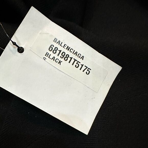 Balenciaga Unisex Knit Ribbed Logo Patch‎ Turtleneck Jumper Black Size Small - Picture 15 of 15